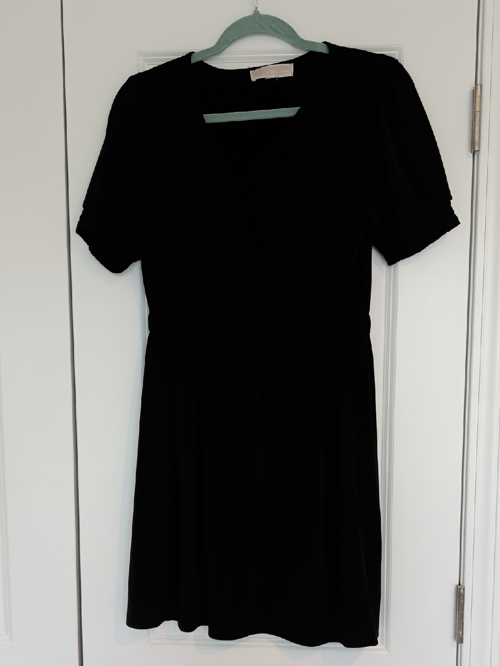 Michael Kors Black Short Sleeve V-Neck Mini Dress